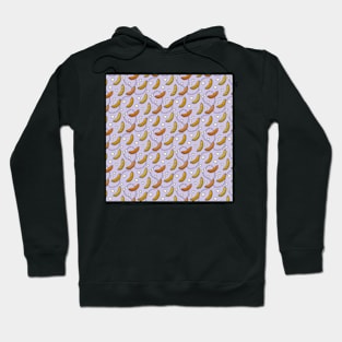 Hilarious Wiener Sausages and chunky Pop Corns pattern on pale purple background Hoodie